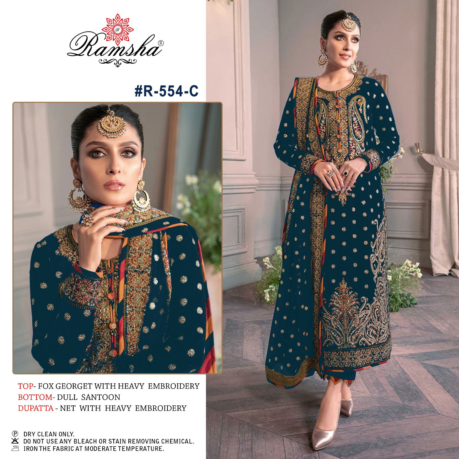 Ramsha R 554 Nx Fancy Wholesale Georgette Pakistani Suit